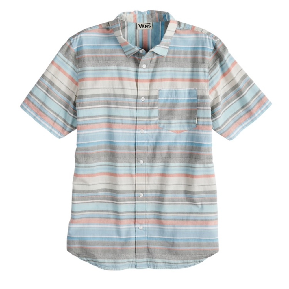 Vans Men’s NWT Striped Button Down Tee M